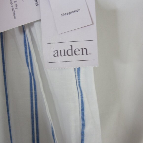Auden Pajama Set 2 Piece Blue White Striped Long Sleeve & Pants Size XXL NWT - Picture 9 of 13